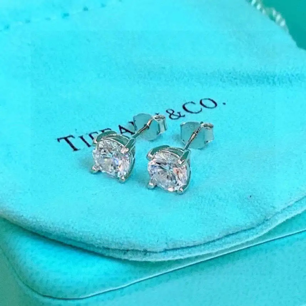 Tiffany & Co. Small Four-Prong Diamond Stud Earrings